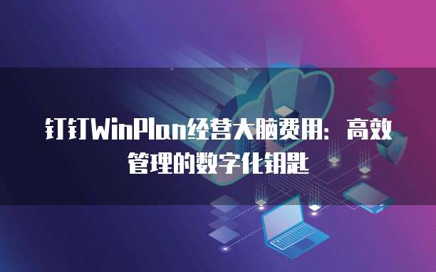 钉钉WinPlan经营大脑费用:高效管理的数字化钥匙