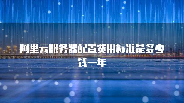 阿里云服务器配置费用标准是多少钱一年
