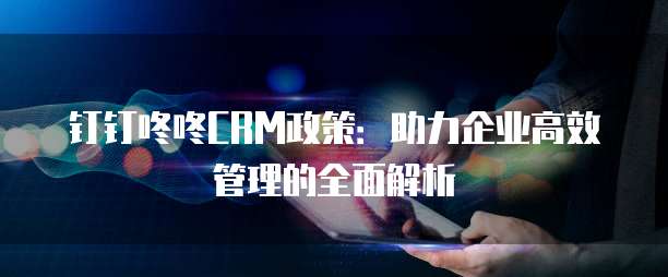 钉钉咚咚CRM政策:助力企业高效管理的全面解析