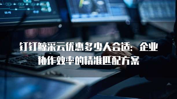 钉钉鲸采云优惠多少人合适：企业协作效率的精准匹配方案