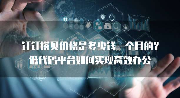 钉钉搭贝价格是多少钱一个月的？低代码平台如何实现高效办公