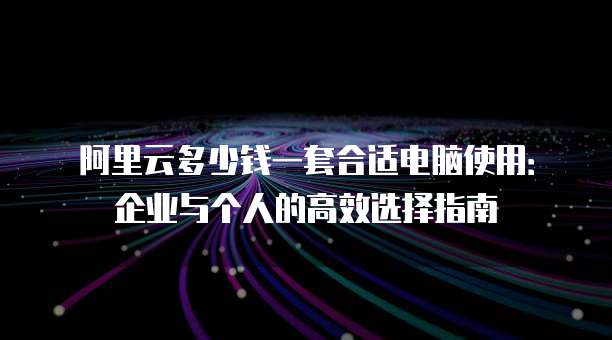 阿里云多少钱一套合适电脑使用：企业与个人的高效选择指南