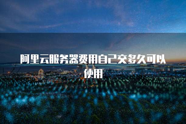 阿里云服务器费用自己交多久可以使用