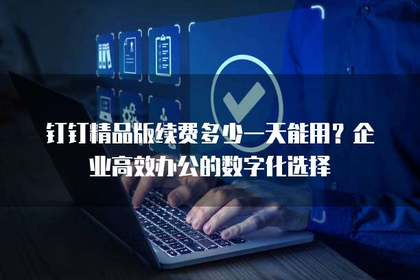 钉钉精品版续费多少一天能用?企业高效办公的数字化选择
