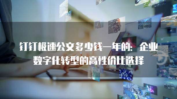 钉钉极速公文多少钱一年的:企业数字化转型的高性价比选择