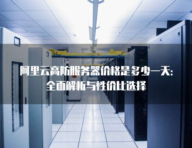 阿里云高防服务器价格是多少一天:全面解析与性价比选择