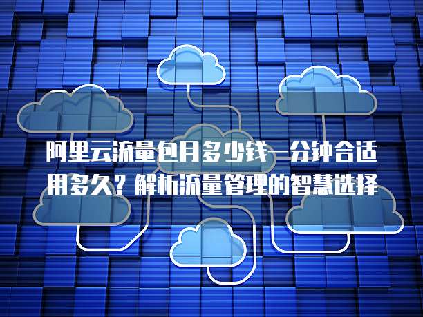 阿里云流量包月多少钱一分钟合适用多久？解析流量管理的智慧选择