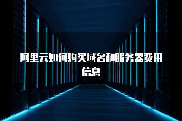 阿里云如何购买域名和服务器费用信息