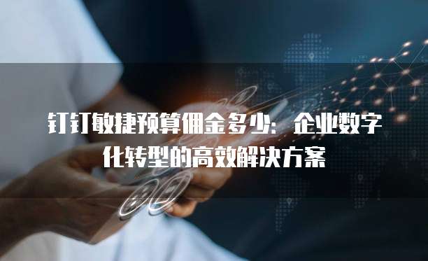 钉钉敏捷预算佣金多少:企业数字化转型的高效解决方案