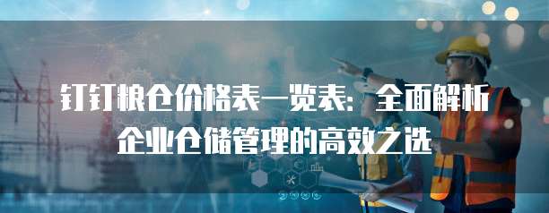 钉钉粮仓价格表一览表:全面解析企业仓储管理的高效之选