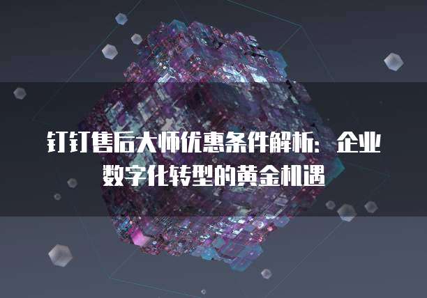 钉钉售后大师优惠条件解析:企业数字化转型的黄金机遇