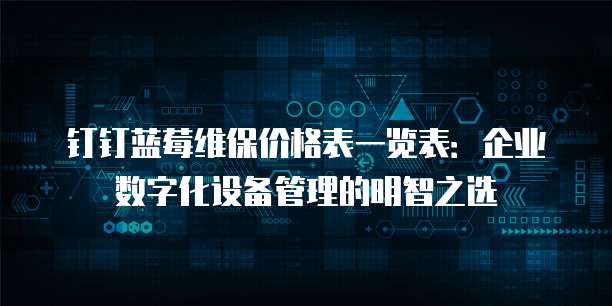钉钉蓝莓维保价格表一览表:企业数字化设备管理的明智之选