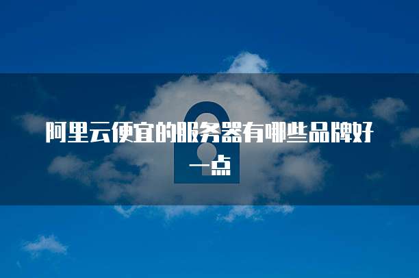 阿里云便宜的服务器有哪些品牌好一点