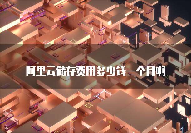 阿里云储存费用多少钱一个月啊