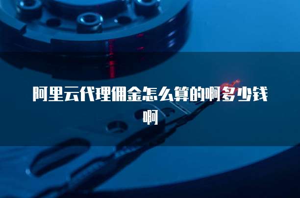 阿里云代理佣金怎么算的啊多少钱啊