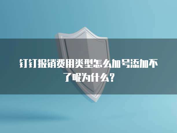 钉钉报销费用类型怎么加号添加不了呢为什么?