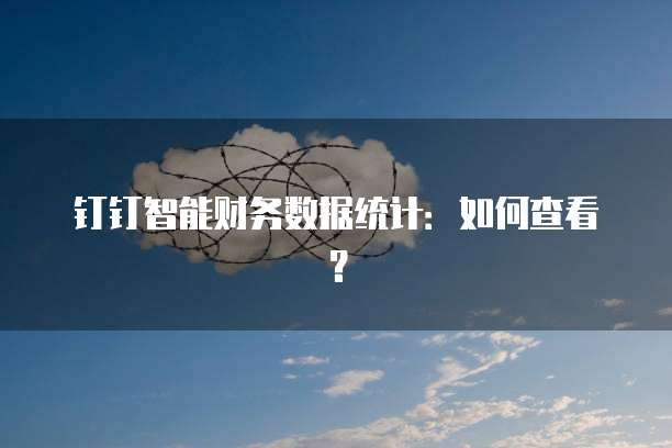 钉钉智能财务数据统计：如何查看？