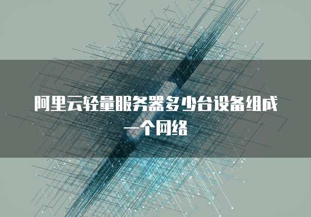 阿里云轻量服务器多少台设备组成一个网络