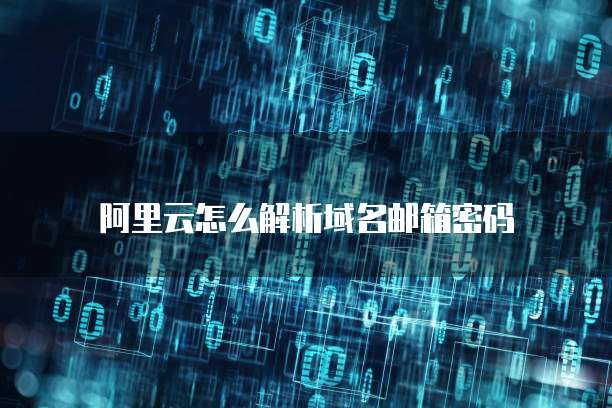 阿里云怎么解析域名邮箱密码