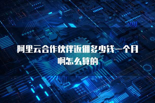 阿里云合作伙伴返佣多少钱一个月啊怎么算的