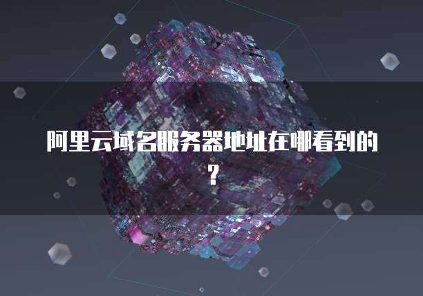 阿里云域名服务器地址在哪看到的?