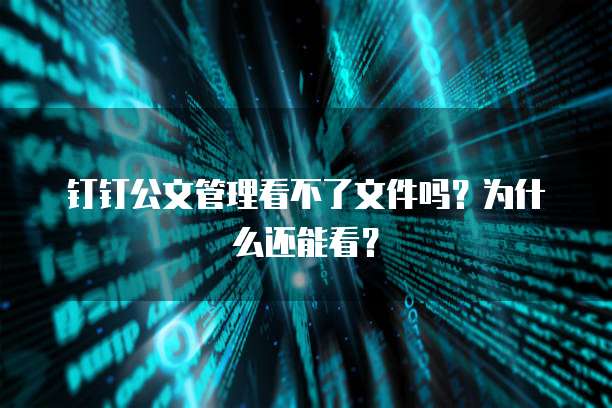 钉钉公文管理看不了文件吗?为什么还能看?