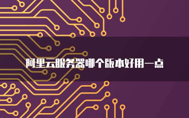 阿里云服务器哪个版本好用一点