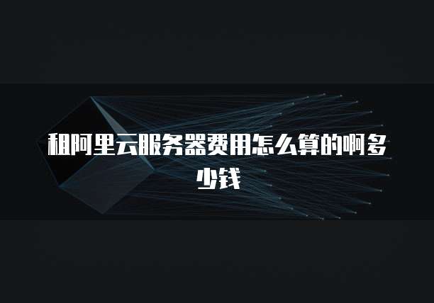 租阿里云服务器费用怎么算的啊多少钱