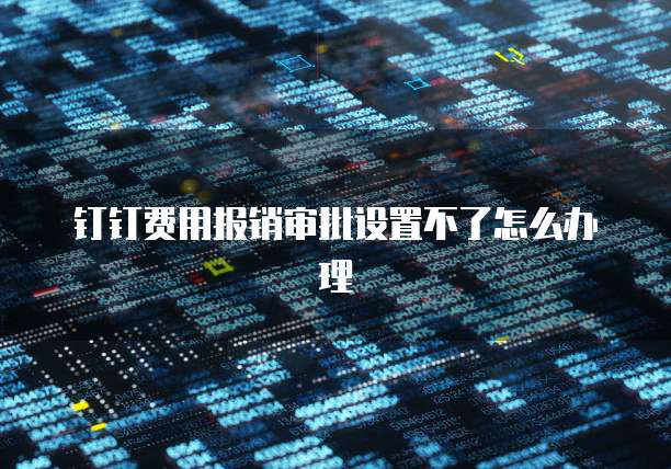 钉钉费用报销审批设置不了怎么办理