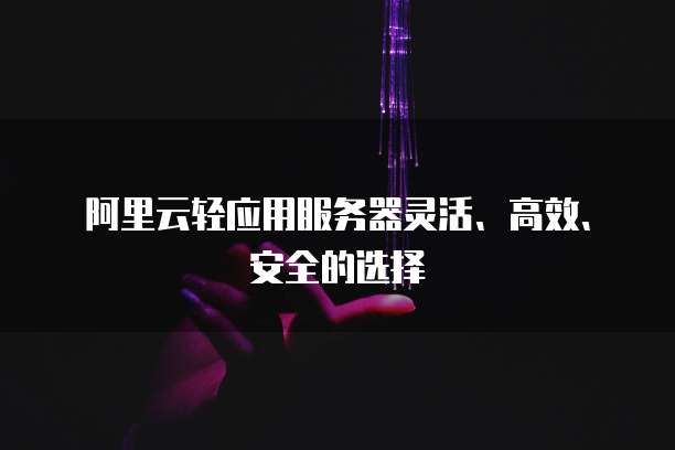 阿里云轻应用服务器灵活、高效、安全的选择
