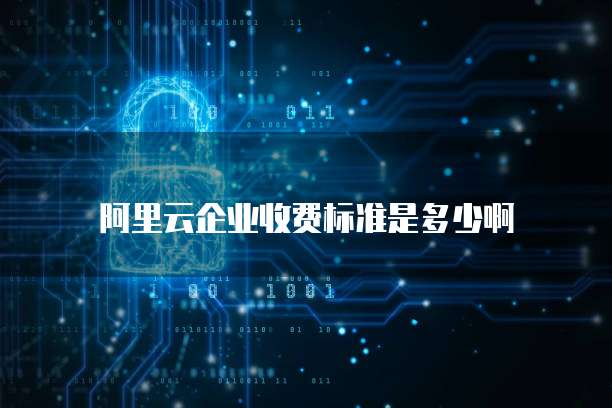 阿里云企业收费标准是多少啊