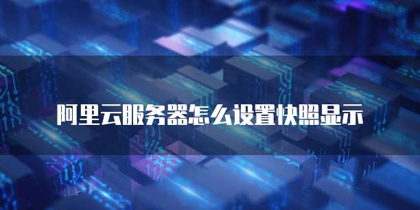 阿里云服务器怎么设置快照显示