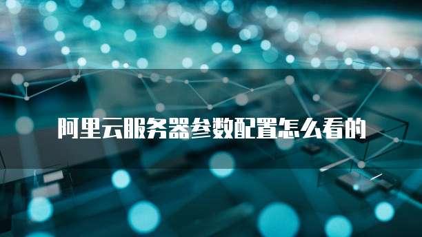 阿里云服务器参数配置怎么看的
