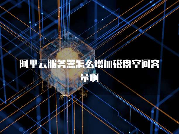 阿里云服务器怎么增加磁盘空间容量啊