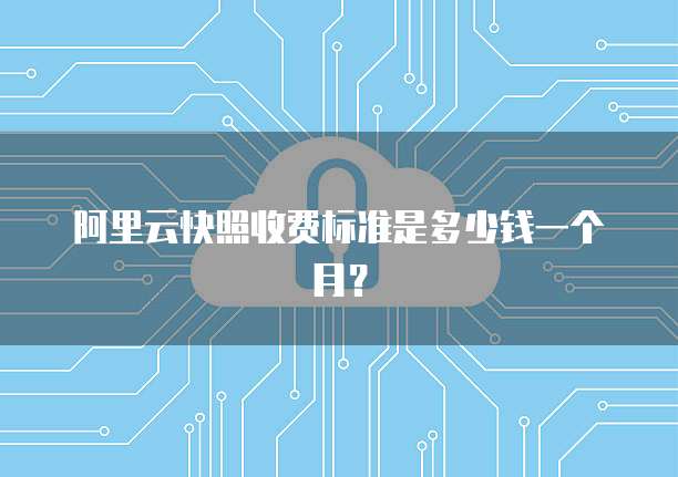 阿里云快照收费标准是多少钱一个月?