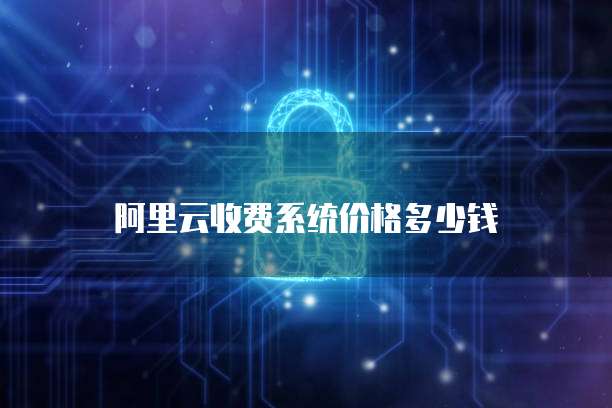 阿里云收费系统价格多少钱