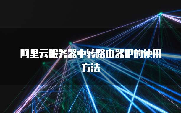 阿里云服务器中转路由器IP的使用方法