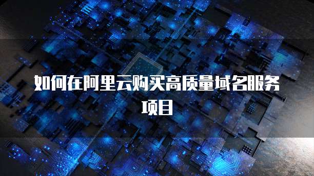 如何在阿里云购买高质量域名服务项目