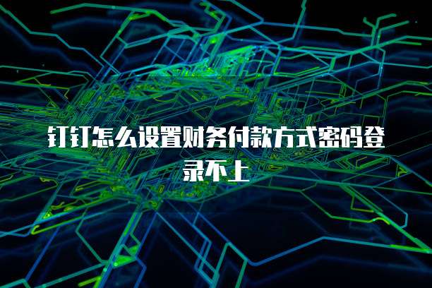 钉钉怎么设置财务付款方式密码登录不上