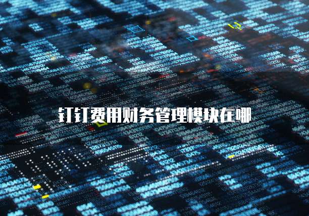 钉钉费用财务管理模块在哪