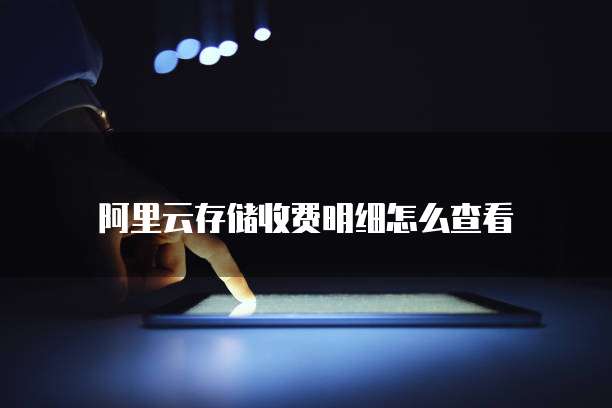 阿里云存储收费明细怎么查看