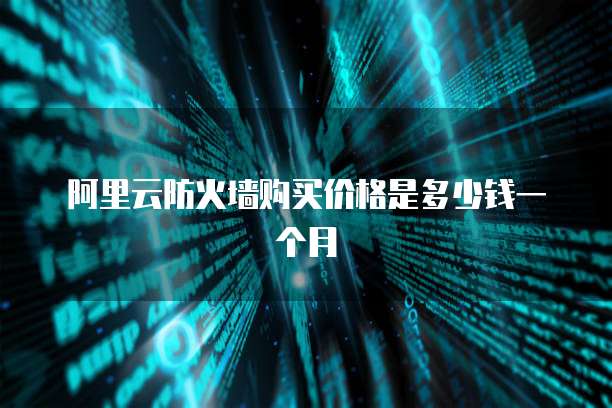 阿里云防火墙购买价格是多少钱一个月