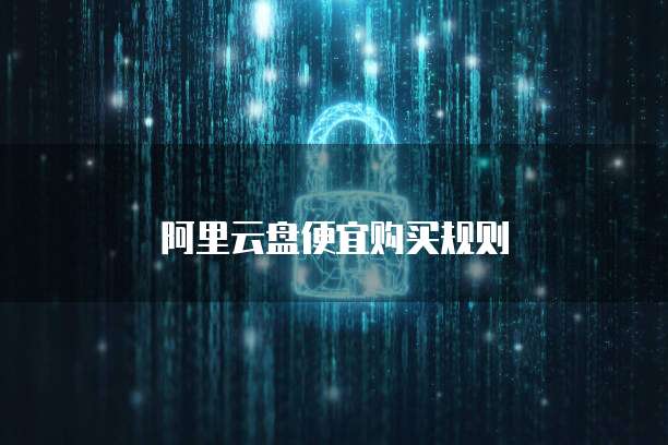 阿里云盘便宜购买规则