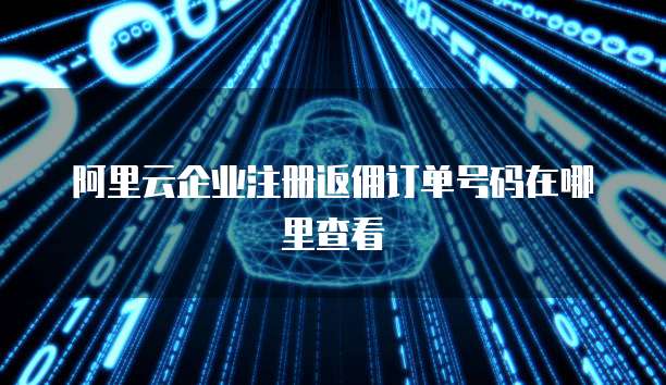 阿里云企业注册返佣订单号码在哪里查看