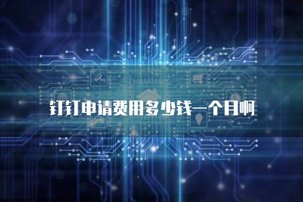 钉钉申请费用多少钱一个月啊