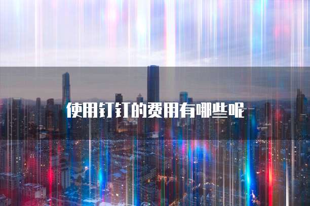 使用钉钉的费用有哪些呢