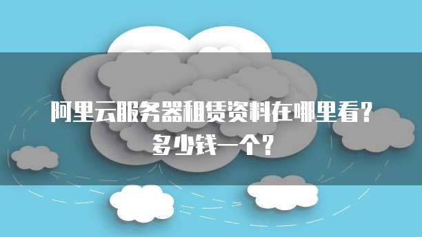 阿里云服务器租赁资料在哪里看?多少钱一个?