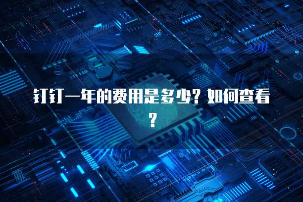 钉钉一年的费用是多少?如何查看?