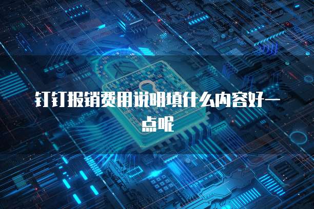 钉钉报销费用说明填什么内容好一点呢