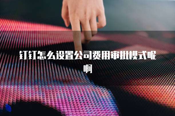 钉钉怎么设置公司费用审批模式呢啊